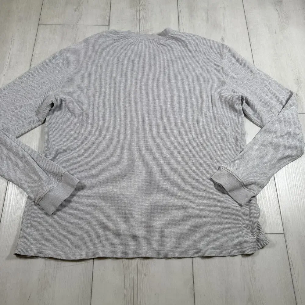 Vuori Thermal Shirt Mens XL Gray Waffle Knit Long Sleeve Basic Essential